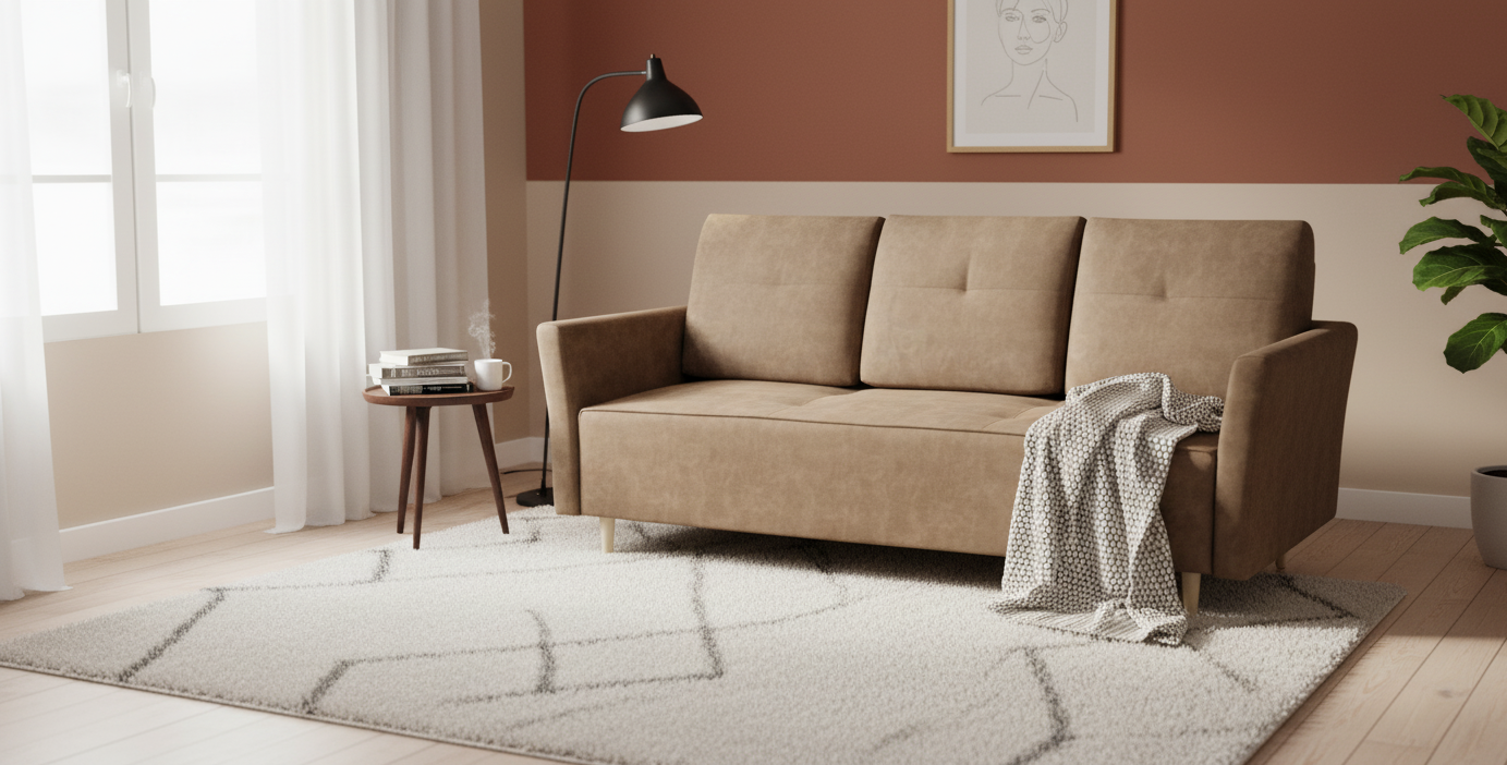 Szara kanapa w stylu skandynawskim PARIS