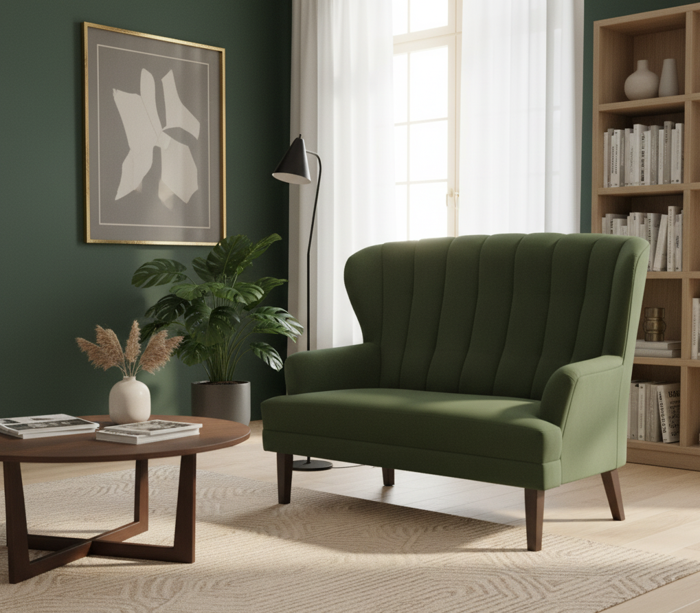 Nowoczesna sofa nierozkładana w stylu glamour LIRA