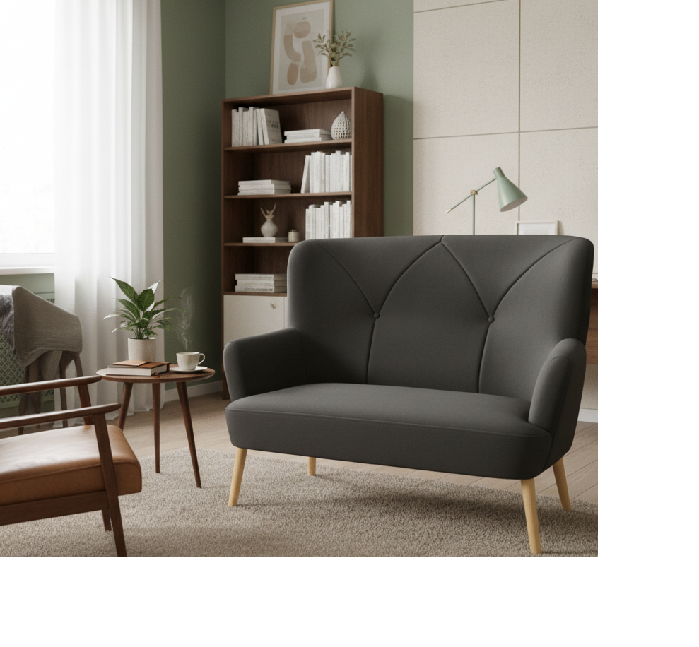 Sofa nierozkładana w stylu skandynawskim SOLO