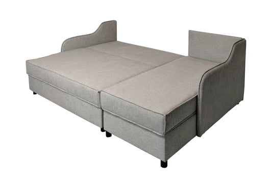 VIGO - mały narożnik rozkładany z wąskimi boczkami rozłożony