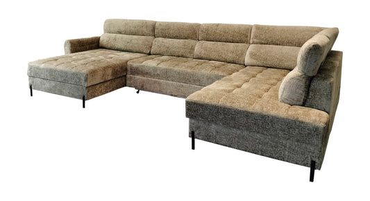 Nowoczesny Narożnik ZEN U z funkcją spania prawa strona