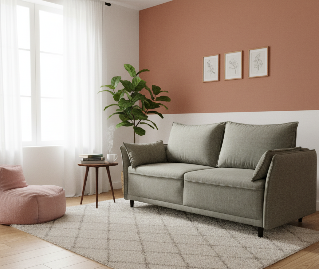 Elegancka kanapa JUNO z pojemnikiem na pościel