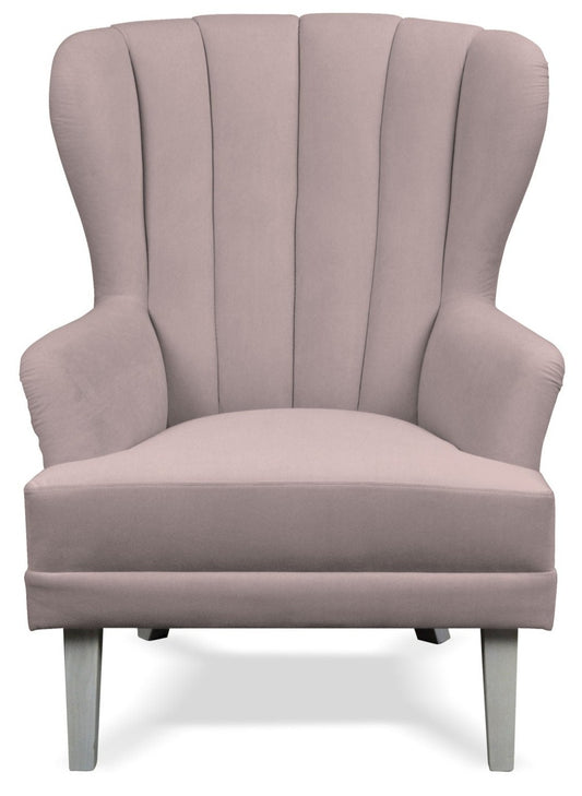 Fotel LIRA połączenie uszaka ze stylem glamour róż