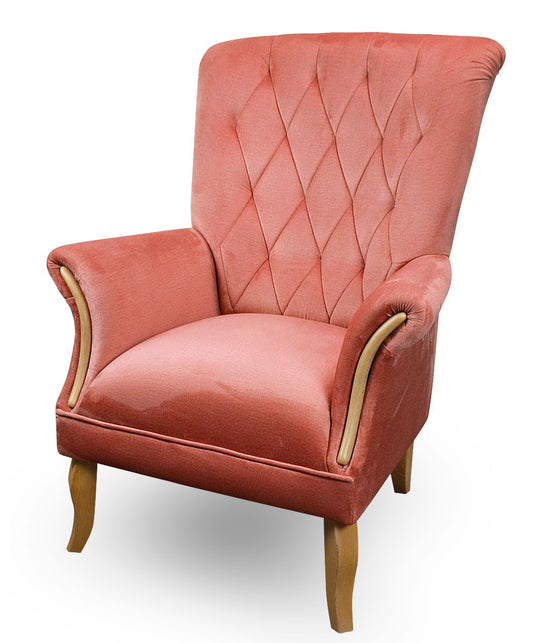 Fotel glamour w kolorze butelkowej zieleni GUSTO - różowy