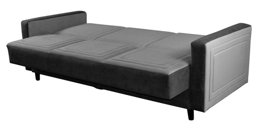 Kanapa z boczkami i funkcją spania OSCAR rozłożona