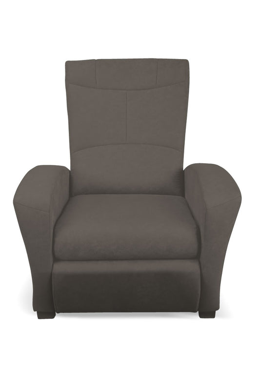 Rozkładany fotel z funkcją relaksu LYON manual brąz przód