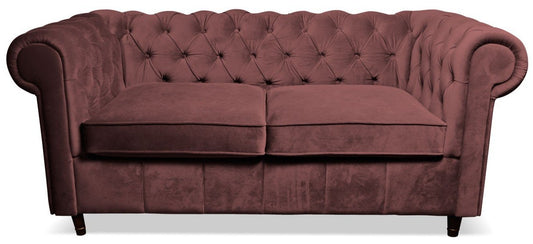 Nierozkładana sofa w stylu glamour KONGO czerwona