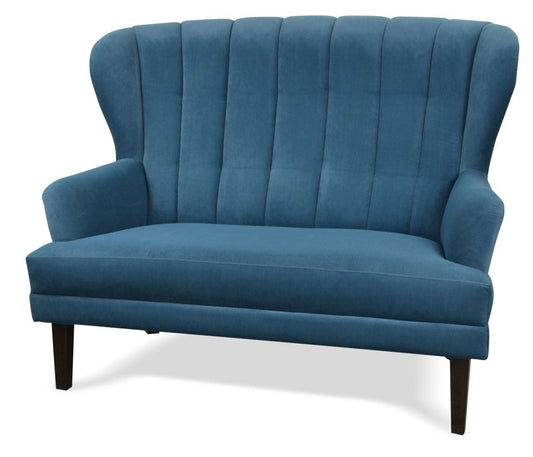 Nowoczesna sofa nierozkładana w stylu glamour LIRA niebieska