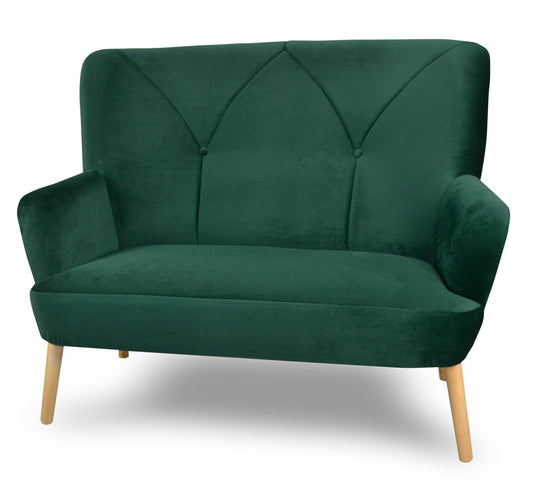 Sofa nierozkładana w stylu skandynawskim SOLO butelkowa zieleń