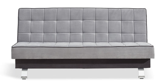 Kanapa rozkładana z przeszyciami w kratkę TUNIS szara