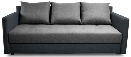 Tapczan z boczkami i poduszkami PITER szary