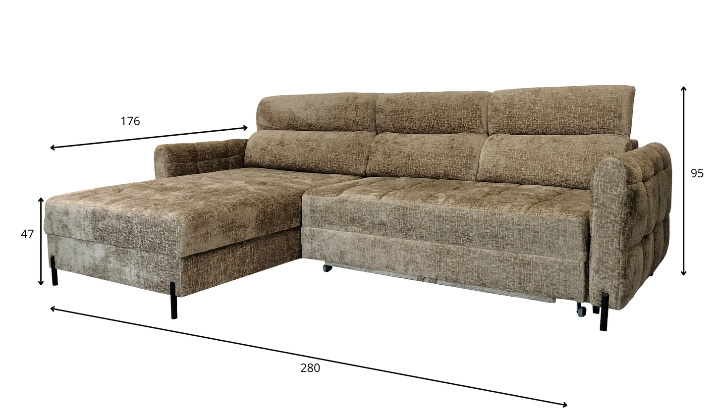 Funkcjonalny narożnik ZEN z funkcja spania wymiary