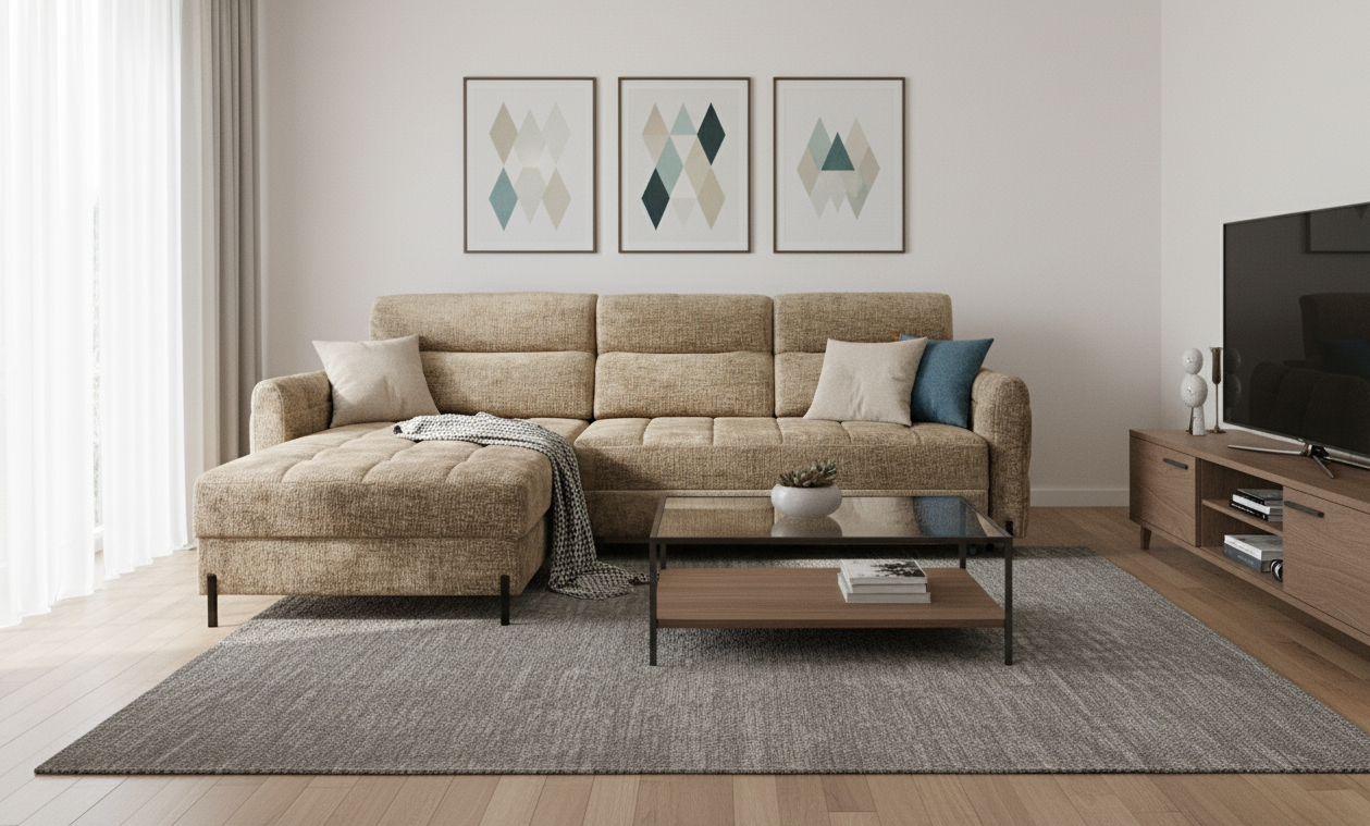 Funkcjonalny narożnik ZEN z funkcja spania