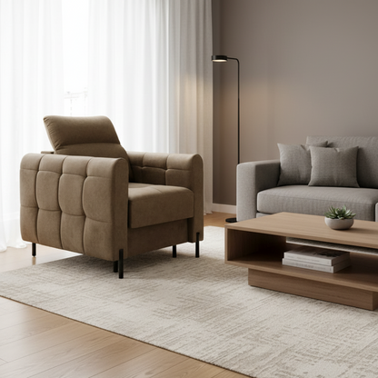 Nowoczesny fotel ze schowkiem BERGEN