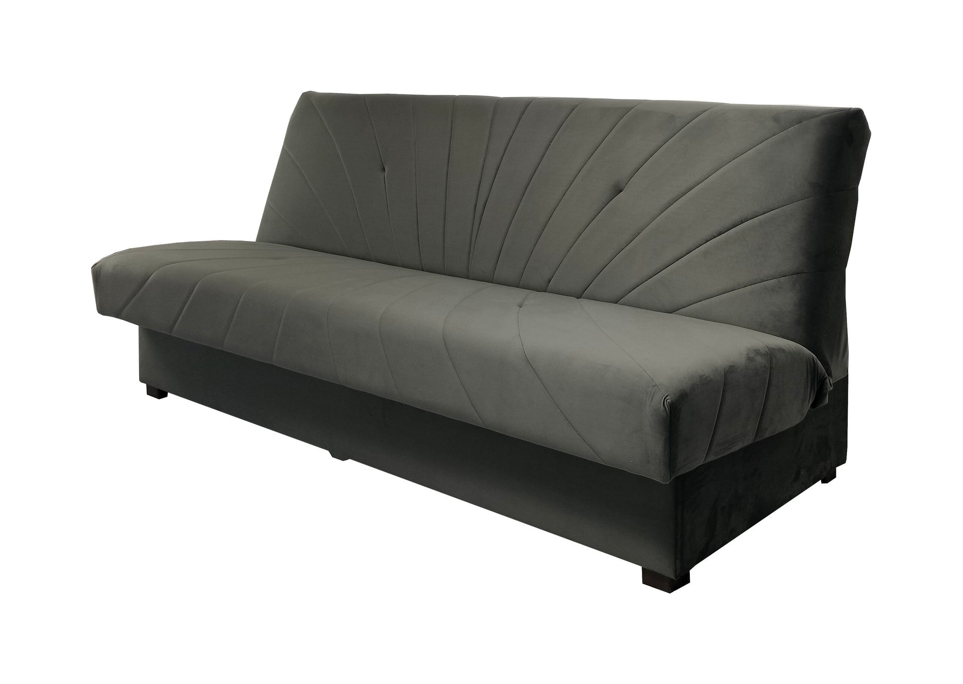 Minimalistyczna kanapa NUBO z przeszyciami z prawej