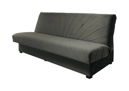 Minimalistyczna kanapa NUBO z przeszyciami z prawej