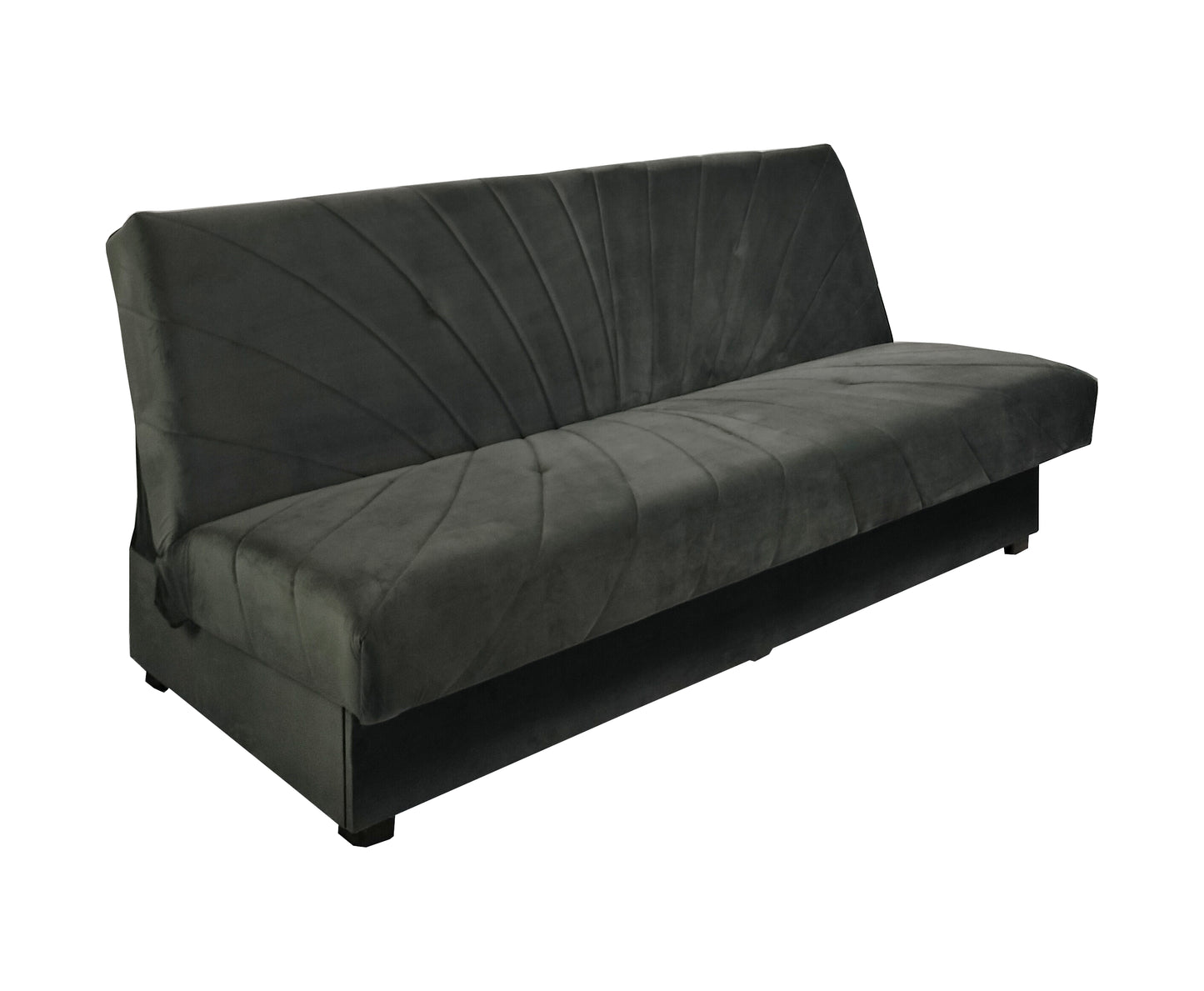 Minimalistyczna kanapa NUBO z przeszyciami z lewej