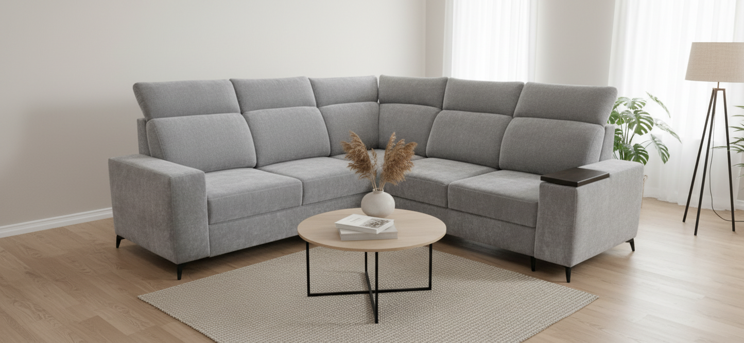 Obszerny narożnik z funkcją spania i pojemnikiem CAMELIA