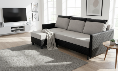 Nowoczesny mały narożnik rozkładany LEON