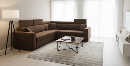 Duży i komfortowy narożnik z regulowanymi zagłówkami TORRES