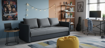 Kanapo - tapczan z boczkami i poduszkami PITER