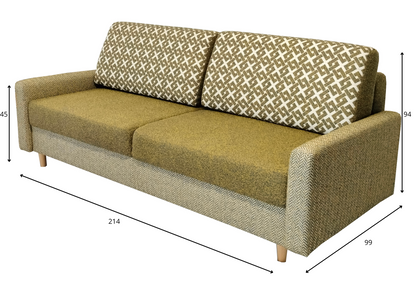Nowoczesna kanapa RIMINI z funkcją spania - obalane oparcie wymiary