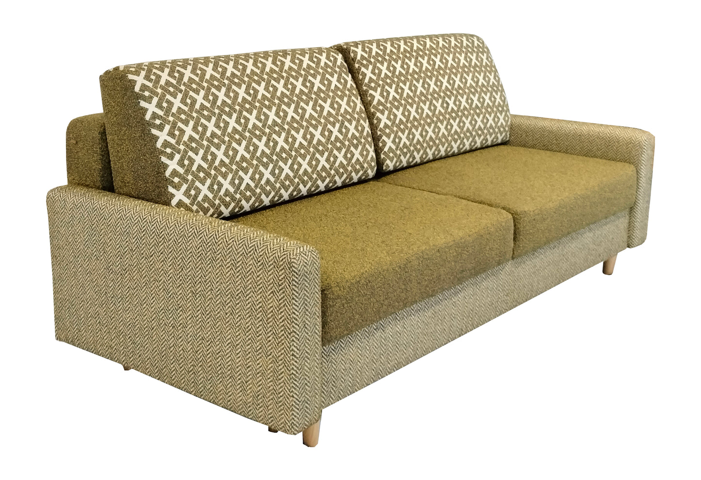 Nowoczesna kanapa RIMINI z funkcją spania - obalane oparcie od lewej