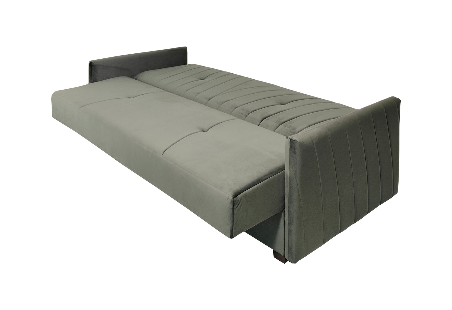 Rozkładana kanapa CUBO z nowoczesnym wzorem rozłożona