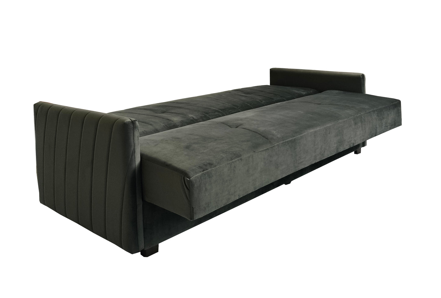 Rozkładana kanapa CUBO z nowoczesnym wzorem rozłożona