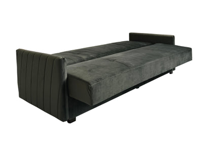 Rozkładana kanapa CUBO z nowoczesnym wzorem rozłożona