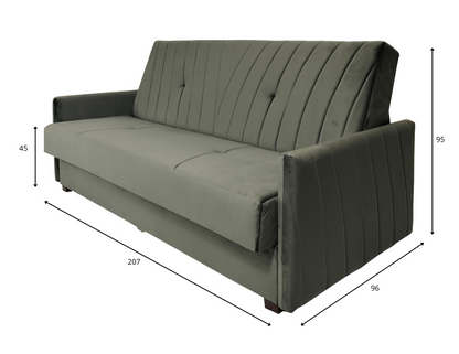 Rozkładana kanapa CUBO z nowoczesnym wzorem wymiary