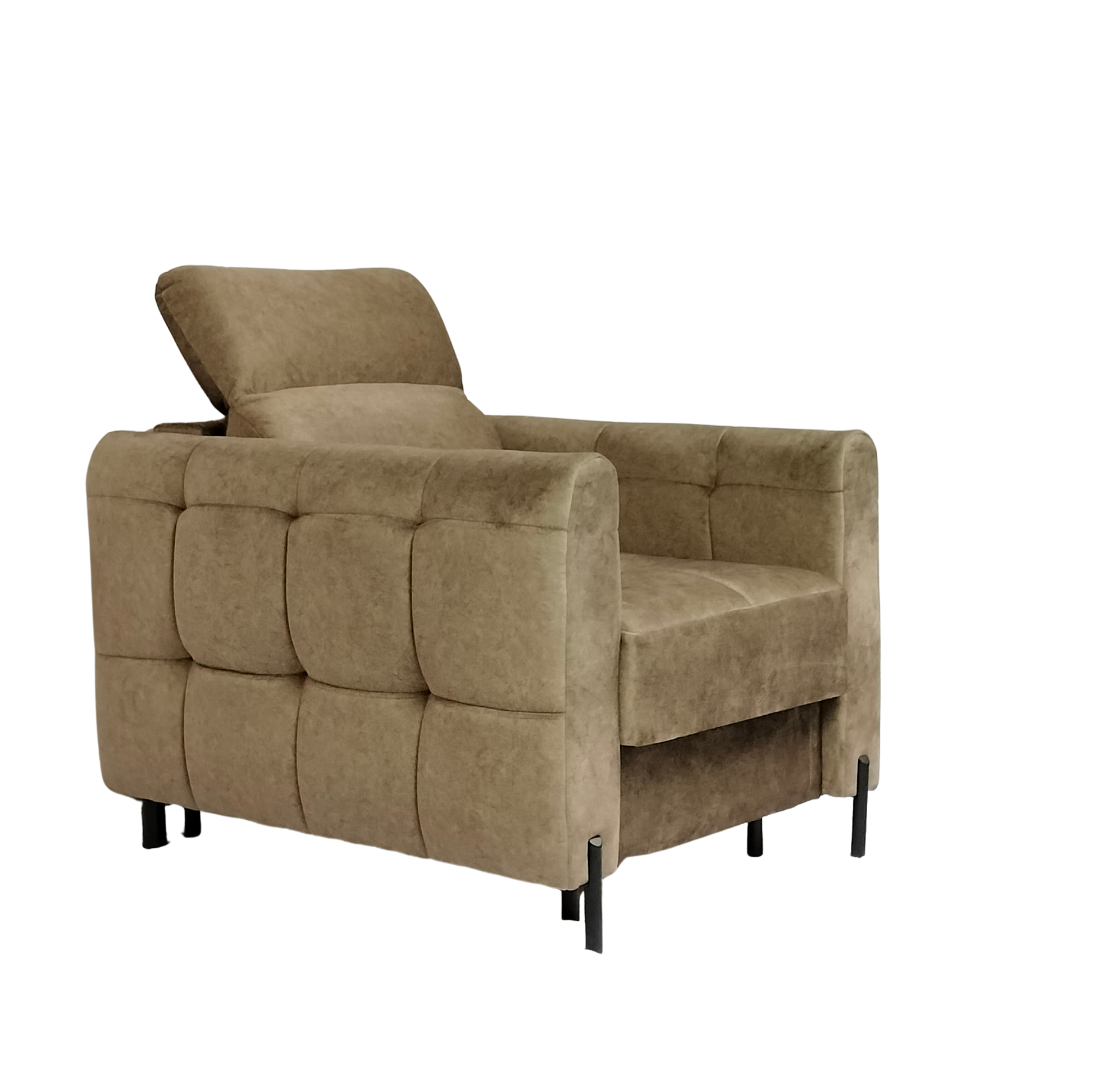 Nowoczesny fotel ze schowkiem BERGEN od lewej