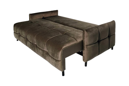 Modna kanapa DELTA z funkcją spania rozłożona