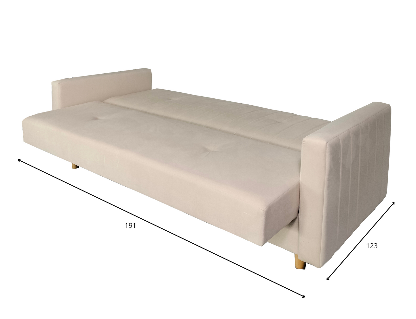 Kanapa WINSTON w skandynawskim stylu  wymiary spania