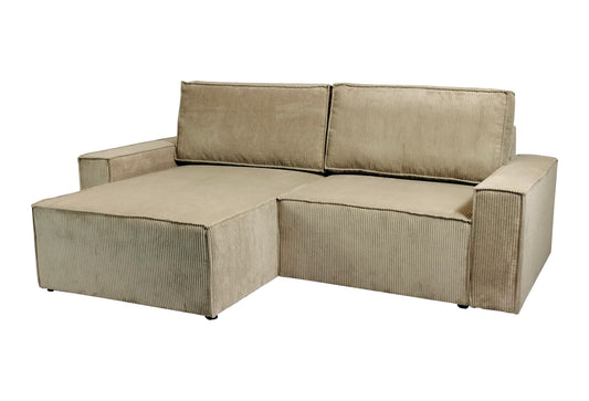 Sztruksowy narożnik DALLAS z funkcją spania