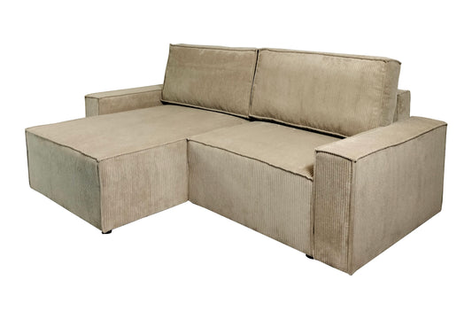 Sztruksowy narożnik DALLAS z funkcją spania z boku