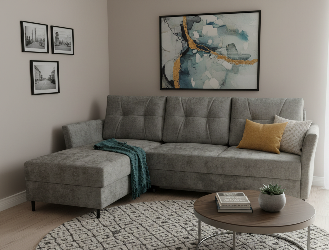 LEO - narożnik z dużą powierzchnią spania