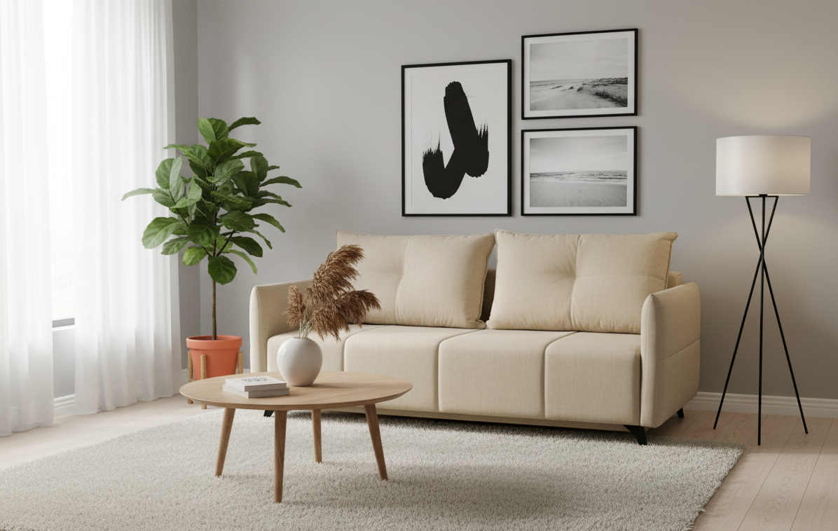 Modna kanapa ASHTON z dużą powierzchnią spania