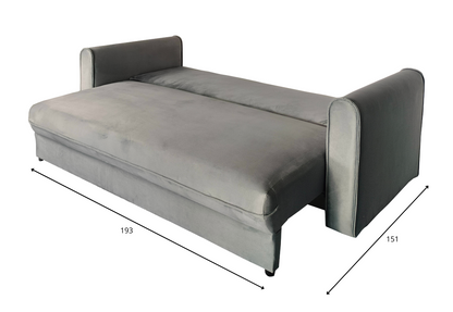 Rozkładana kanapa SAGA z dużą powierzchnią spania  wymiary