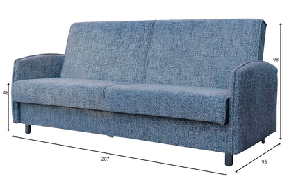 Kanapa rozkładana ZENIT z boczkami  wymiary