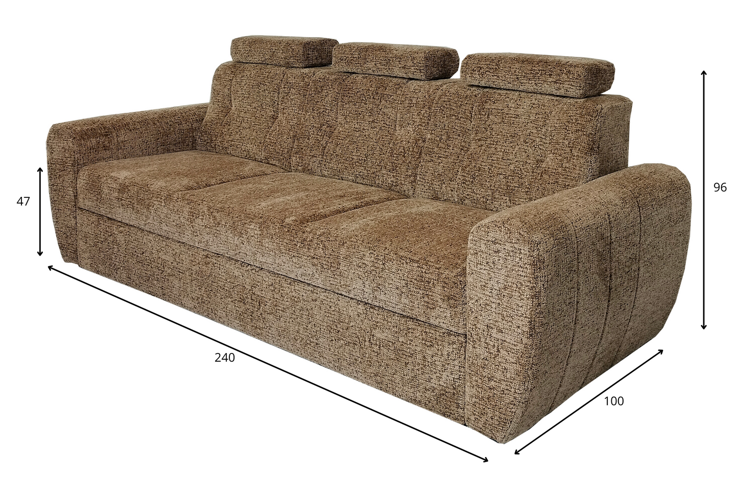 Sofa z funkcją spania OSLO wymiary