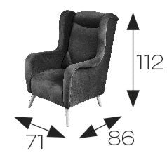 Fotel wypoczynkowy z wyprofilowanym oparciem i miękkim siedziskiem REX wymiary