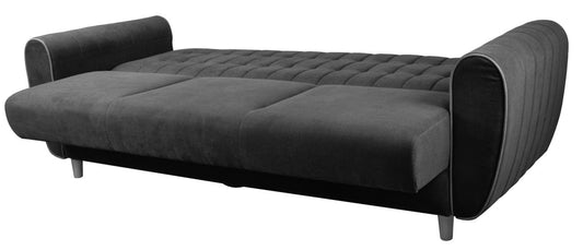 Kanapa na drewnianych nogach w stylu skandynawskim SOLDI rozłożona