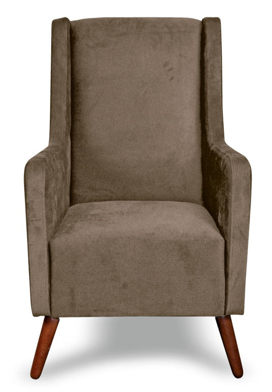 Fotel tradycyjny w stylu skandynawskim SELMA jasny brąz od przodu 