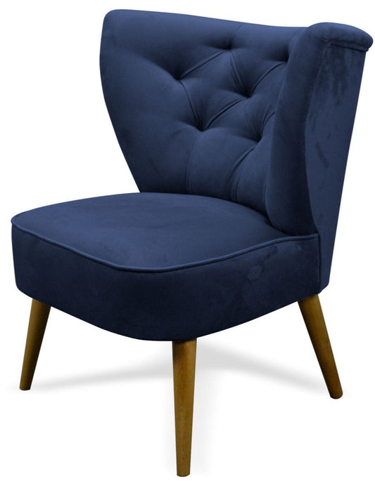 Designerski uszak - fotel kawowy z przeszyciami OPTIC granatowy