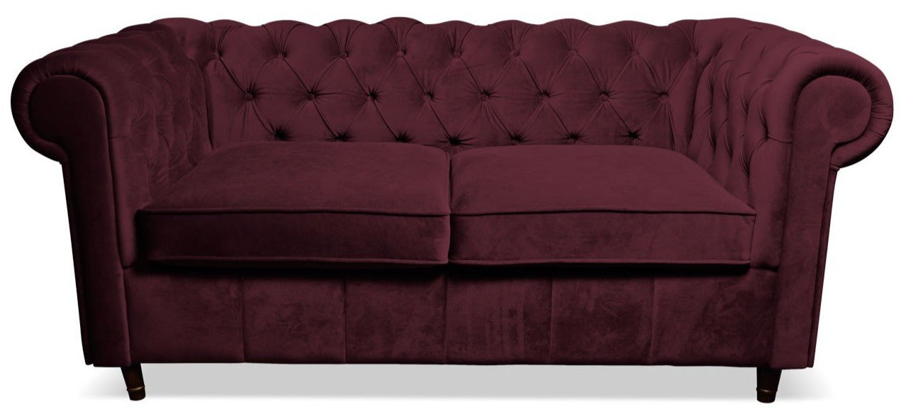 Nierozkładana sofa w stylu glamour KONGO bordowa