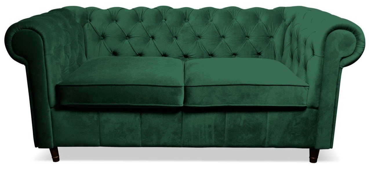 Nierozkładana sofa w stylu glamour KONGO butelkowa zieleń