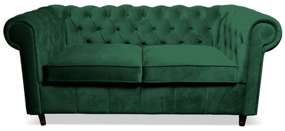 Nierozkładana sofa w stylu glamour KONGO butelkowa zieleń