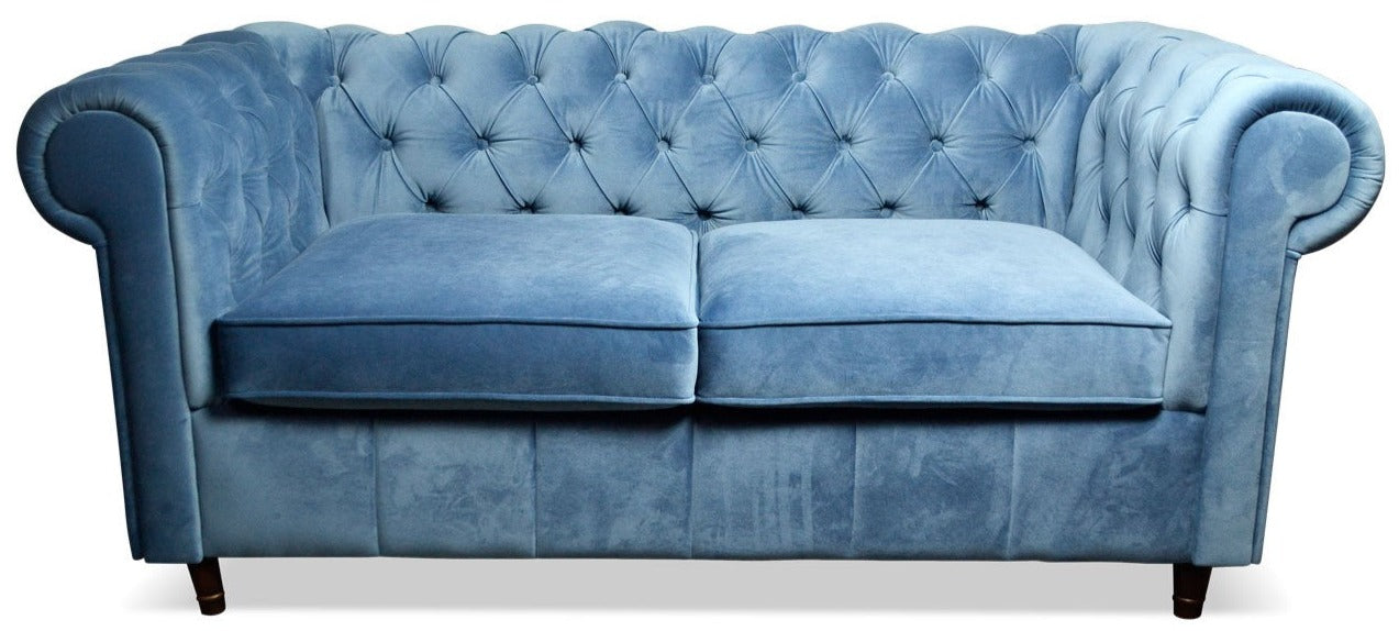 Rozkładana sofa w stylu glamour w kolorze butelkowej zieleni KONGO R błękit