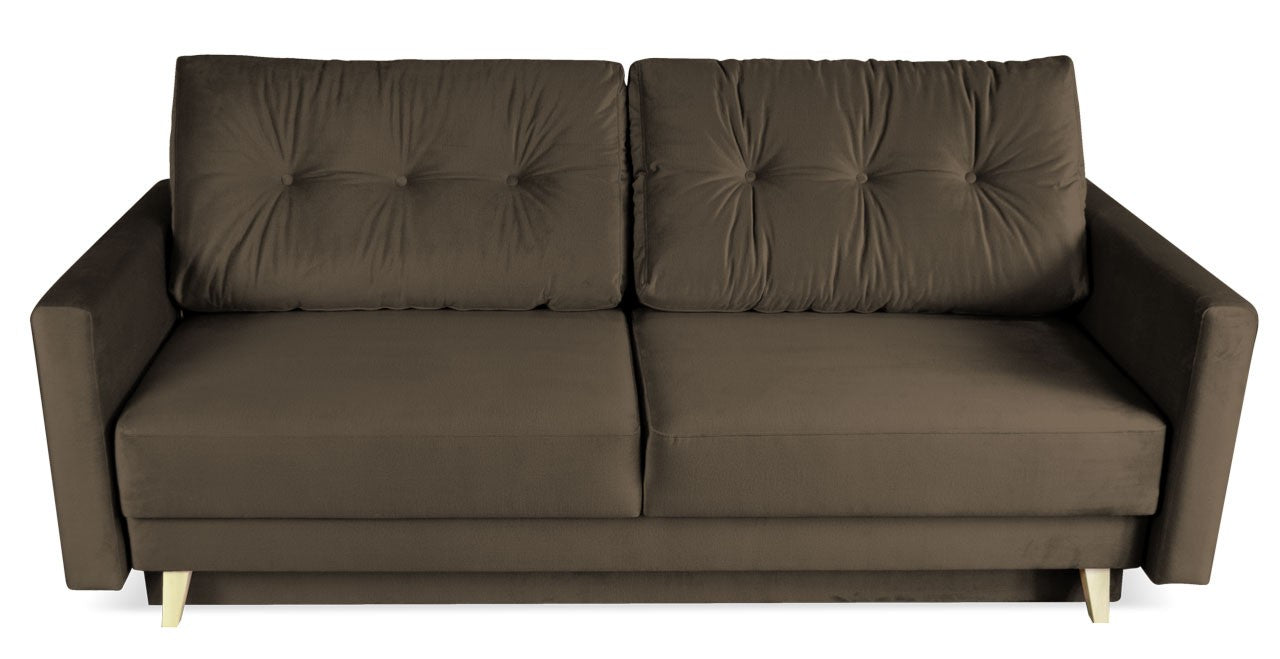 Kanapa GLAMOUR z funkcją spania NEBRASCA brąz